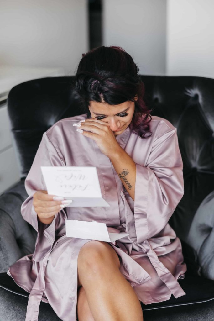 Bride Crying Exchanging Letter